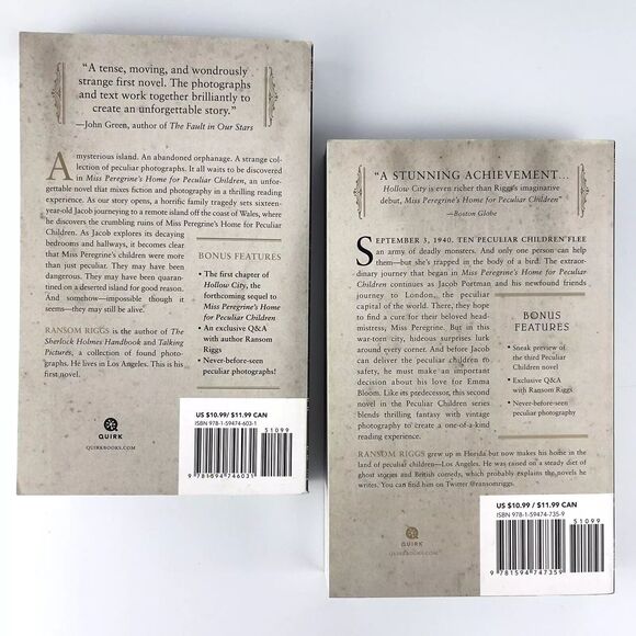 Miss Peregrine's Home For Peculiar Children Book Bundle Ransom Riggs Paperback - Picture 2 of 2